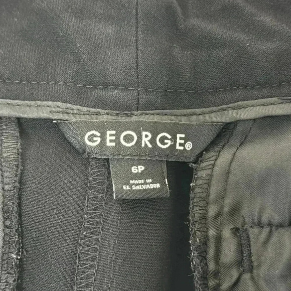 George Women's Black Zip Front Low Rise Trousers Size 6P - Picture 9 of 11